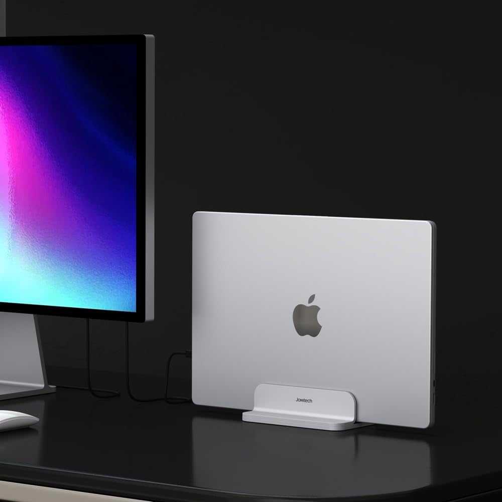 Adjustable Aluminum Laptop Stand - Durable and Compatible with Apple MacBook Pro/Air, Mac Mini, and iPad Pro in Silver
