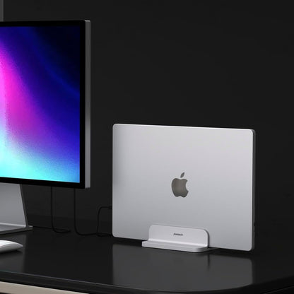 Adjustable Aluminum Laptop Stand - Durable and Compatible with Apple MacBook Pro/Air, Mac Mini, and iPad Pro in Silver