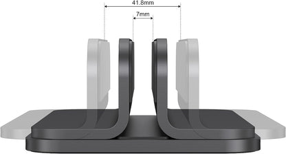 Aluminum Laptop Vertical Stand Organizer, Sturdy Laptop Computer Holder Desktop Stand Compatible with New Retina Apple Macbook Pro/Air/Neo, Mac Mini & Ipad Pro - Black