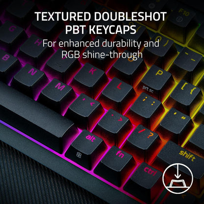 Blackwidow V4 Pro 75% Wireless Gaming Keyboard: OLED Display - True 4K Hz Wireless - Bluetooth - Hot Swappable - Orange Tactile Switches - Command Dial - Snap Tap - Chroma RGB - Wrist Rest