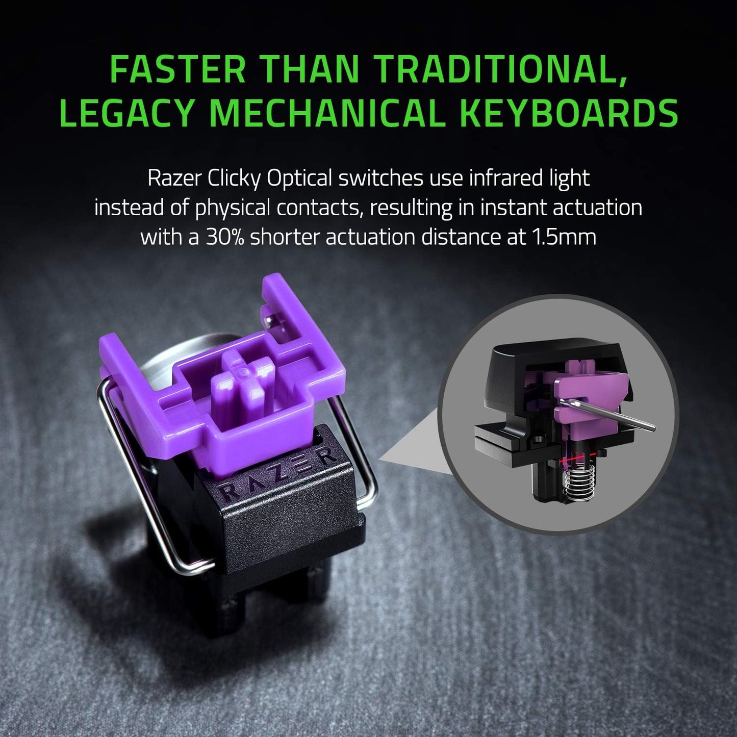 Huntsman Mini 60% Gaming Keyboard: Clicky Optical Switches - Aluminum Top Frame - Chroma RGB Lighting - PBT Keycaps - Onboard Memory - Snap Tap - Black