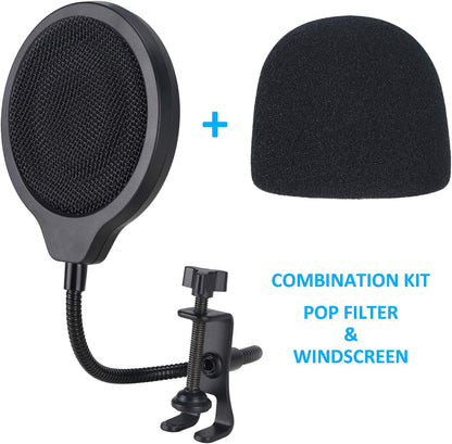 Razer Seiren Mini Pop Filter with Foam Windscreen - 3 Layers Pop Screen Shield and Foam Cover Compatible with Razer Seiren Mini Mic