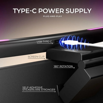 Curved RGB Backlit Monitor Light Bar - Eye-Caring Touch Atmosphere Lamp for Gaming Room Decoration