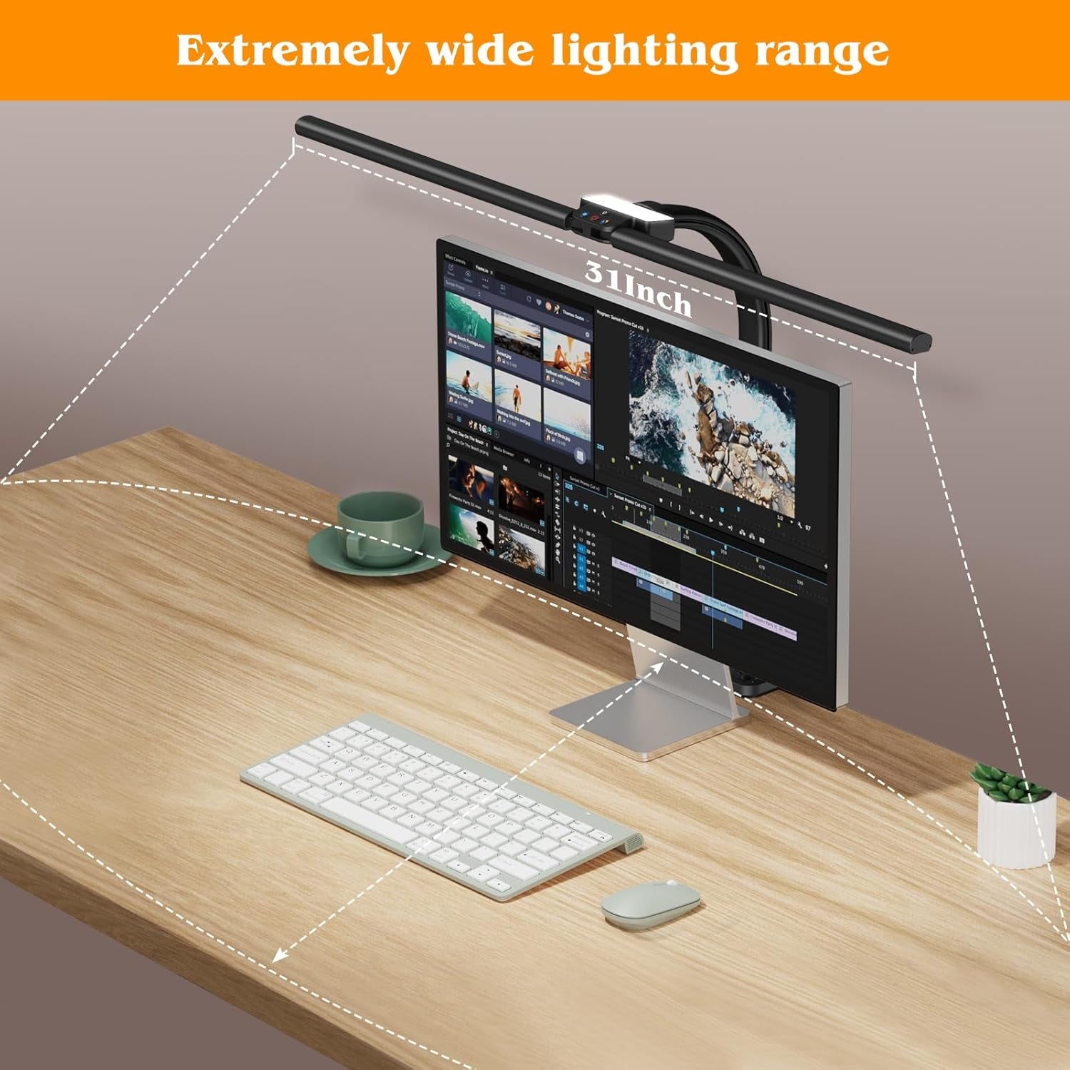 Professional LED Desk Lamp for Home Office, 24W Eye-Caring Adjustable Clamp Light with 5 Brightness Levels and 5 Color Temperatures, Flexible Gooseneck Design for Study and Workbench Use (Black)