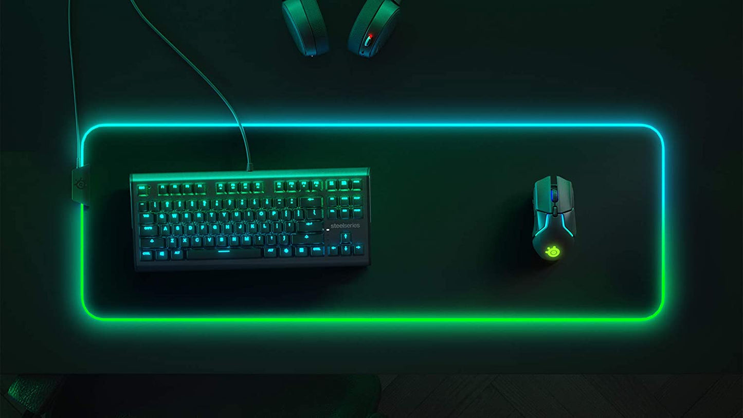 Qck Gaming Mouse Pad - XL RGB Prism Cloth - Sized to Cover Desks