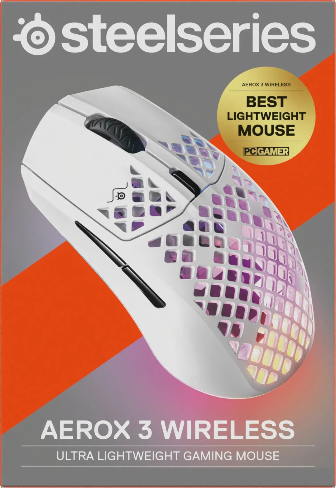 62608 Aerox 3 Wireless Optical Gaming Mouse with Ultra Lightweight Design, White