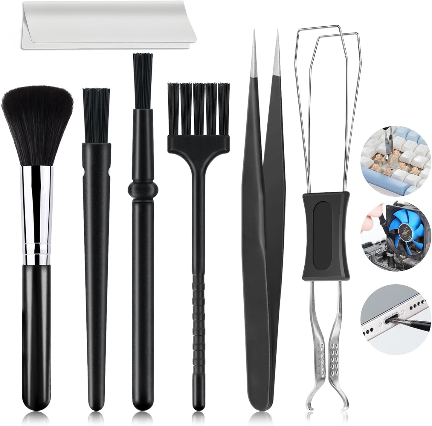 Keyboard Cleaner Kit,Computer Cleaning Kit,Mechanical Keyboard Cleaning Kit,Anti-Static Brush,Small Cleaning Brush, Cleaning Kit Compatible Laptop/Pc/Computer/Keyboard/Laptop/Camera/Phone/Earbud