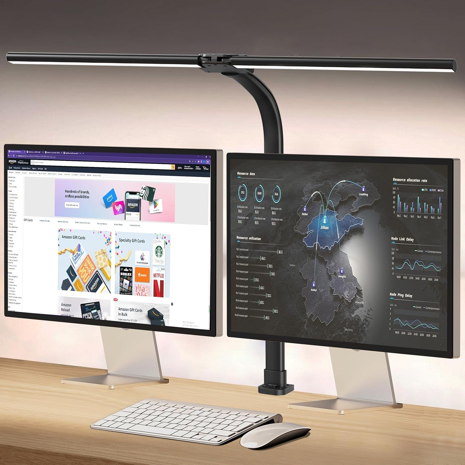 Professional LED Desk Lamp for Home Office, 24W Eye-Caring Adjustable Clamp Light with 5 Brightness Levels and 5 Color Temperatures, Flexible Gooseneck Design for Study and Workbench Use (Black)