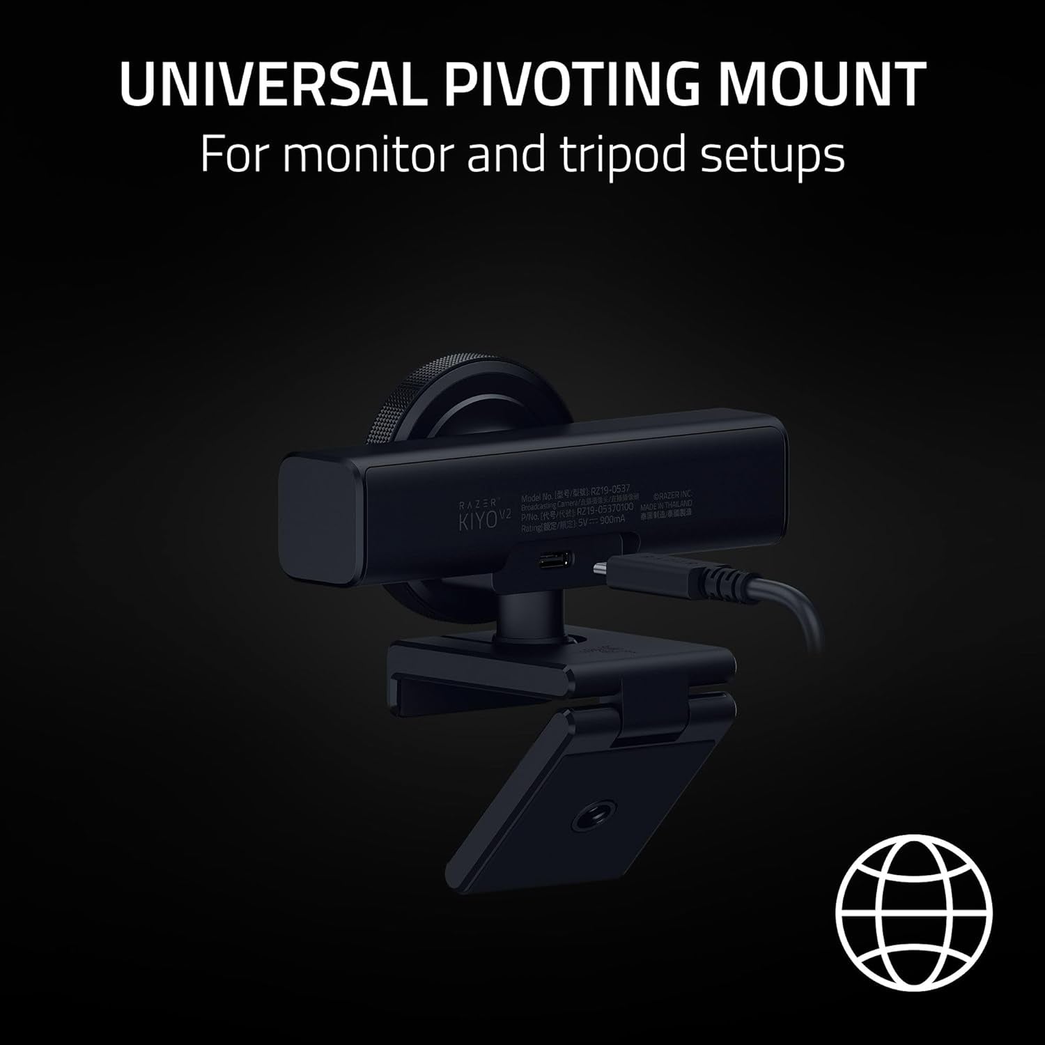 Kiyo V2 Streaming Webcam: 4K 30 FPS, 1080P 60 FPS - AI Powered Auto-Framing - Built-In Microphone - Ultrawide Angle Lens - Privacy Cover - Works with OBS, Xsplit, Discord, Zoom, Teams - Black