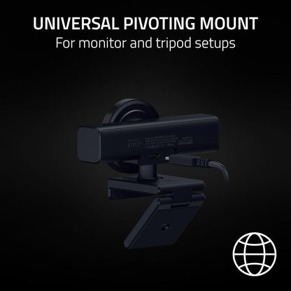 Kiyo V2 Streaming Webcam: 4K 30 FPS, 1080P 60 FPS - AI Powered Auto-Framing - Built-In Microphone - Ultrawide Angle Lens - Privacy Cover - Works with OBS, Xsplit, Discord, Zoom, Teams - Black