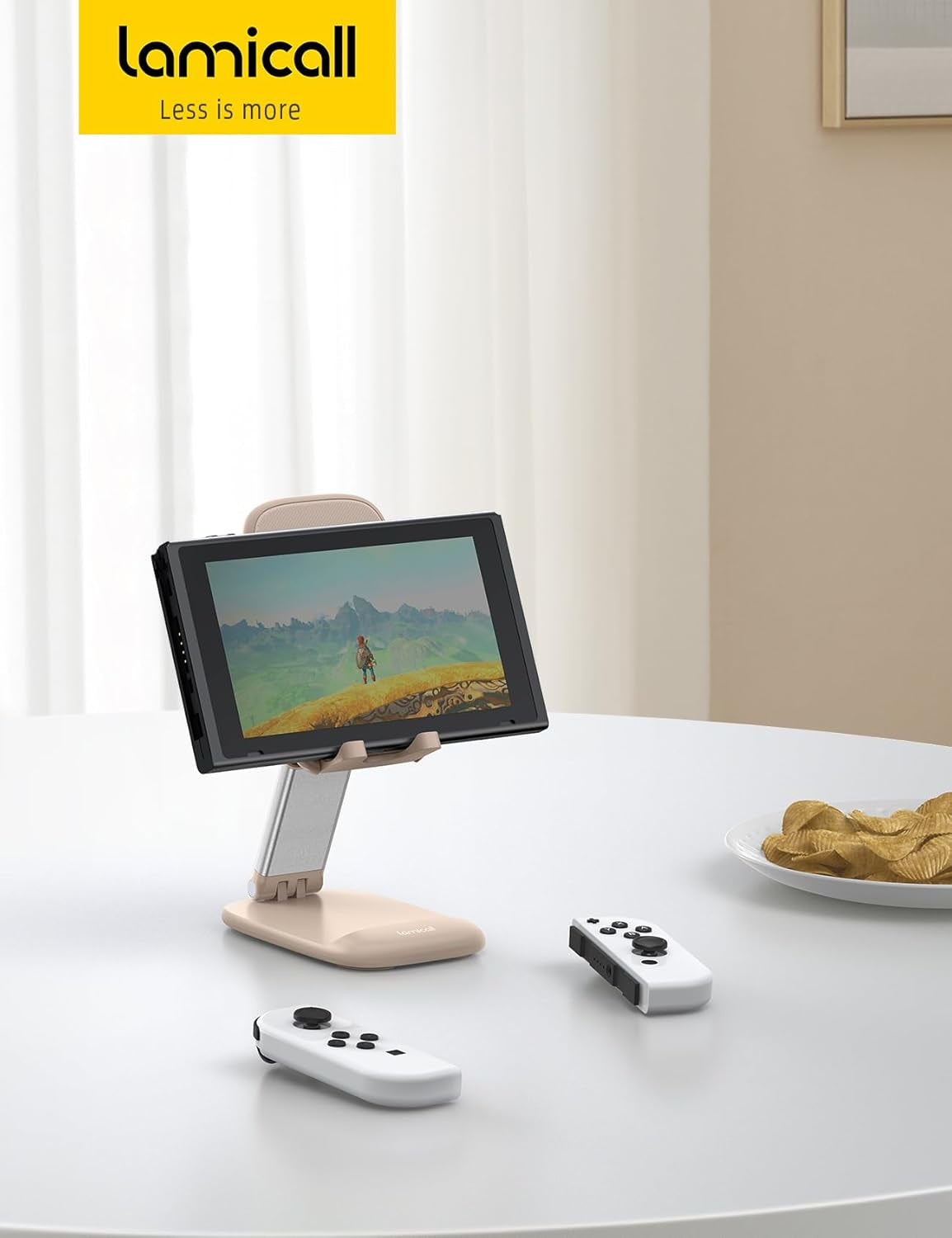 Khaki Phone Holder for Desk - Cellphone Stand Khaki Desk Accessories Desktop Office Must Have Compatible Gifts for Iphone, Telephone Stand, 4-8'' Smartphone