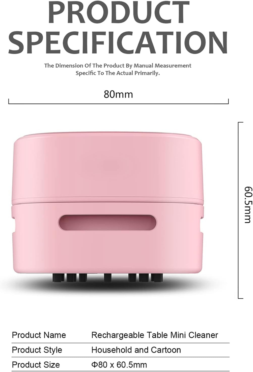 Desktop Vacuum Cleaner, Mini Table Dust Sweeper Energy Saving,High Endurance up to 400 Mins,360º Rotatable Design for Keyboard/Home/School/Office (Pink)