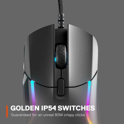 Rival 5 Gaming Mouse with 9 Programmable Buttons and 18K CPI Truemove Air Optical Sensor