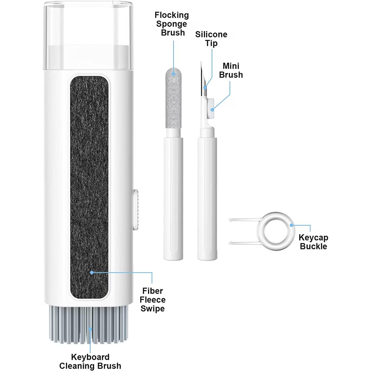 [6 in 1] Cleaner Kit for Keyboard,  Airpods Pro Cleaning Pen, Multi-Function Cleaner Kit for Earbuds,Earphone,Ipod,Keyboard,Iphone,Ipad,Laptop(White)