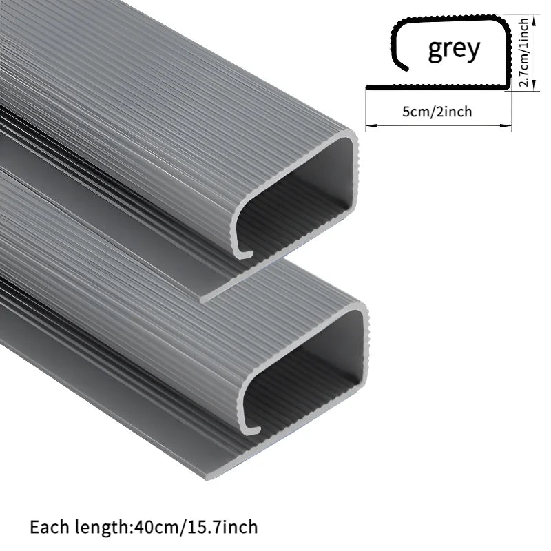 [Sleek Cable Tray] 2Pcs Sleek Black Self-Adhesive Under-Desk Cable Tray | PVC Invisible Slot Organizer， No-Drill Installation