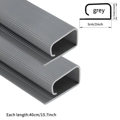 [Sleek Cable Tray] 2Pcs Sleek Black Self-Adhesive Under-Desk Cable Tray | PVC Invisible Slot Organizer， No-Drill Installation