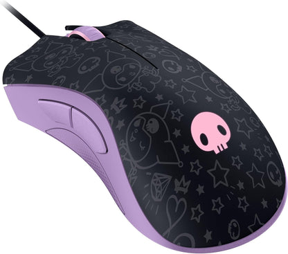 Deathadder Essential Ergonomic Wired Gaming Mouse – 6400 DPI Optical Sensor, 5 Programmable Buttons, Mechanical Switches, Rubber Side Grips – Kuromi Edition