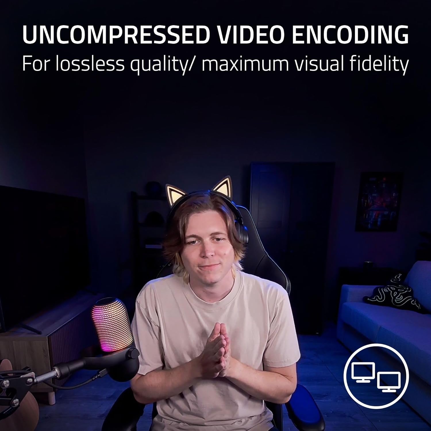 Kiyo V2 Streaming Webcam: 4K 30 FPS, 1080P 60 FPS - AI Powered Auto-Framing - Built-In Microphone - Ultrawide Angle Lens - Privacy Cover - Works with OBS, Xsplit, Discord, Zoom, Teams - Black