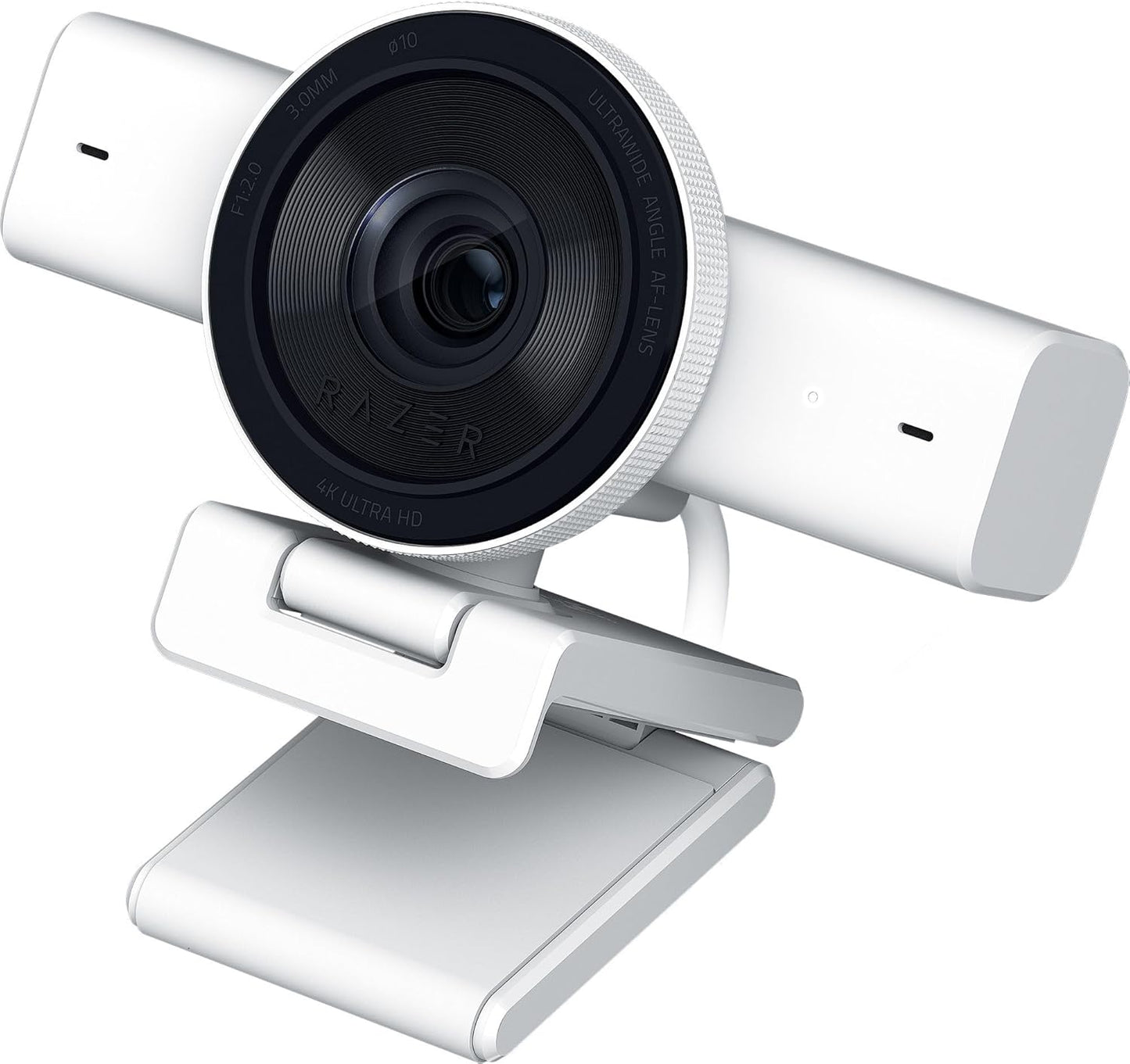 Kiyo V2 Streaming Webcam: 4K 30 FPS, 1080P 60 FPS - AI Powered Auto-Framing - Built-In Microphone - Ultrawide Angle Lens - Privacy Cover - Works with OBS, Xsplit, Discord, Zoom, Teams - White