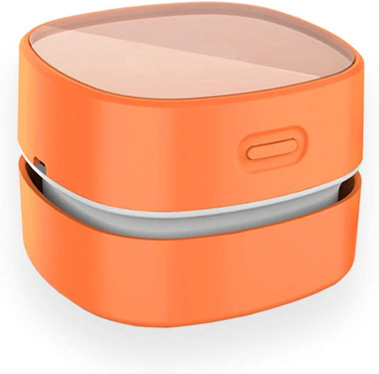 Desktop Vacuum Cleaner,Mini Table Dust Sweeper Energy Saving,High Endurance up to 400 Mins,Cordless&360º Rotatable Design for Cleaning Hairs,Crumbs,Computer Keyboard of Gifts for Kids (Orange)