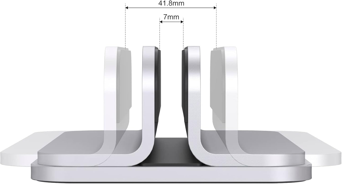 Adjustable Aluminum Laptop Stand - Durable and Compatible with Apple MacBook Pro/Air, Mac Mini, and iPad Pro in Silver