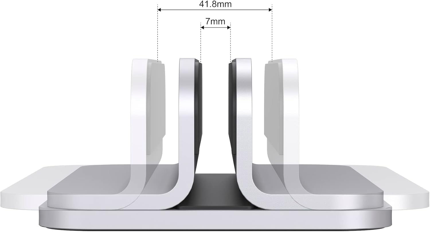 Adjustable Aluminum Laptop Stand - Durable and Compatible with Apple MacBook Pro/Air, Mac Mini, and iPad Pro in Silver