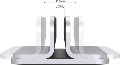 Adjustable Aluminum Laptop Stand - Durable and Compatible with Apple MacBook Pro/Air, Mac Mini, and iPad Pro in Silver