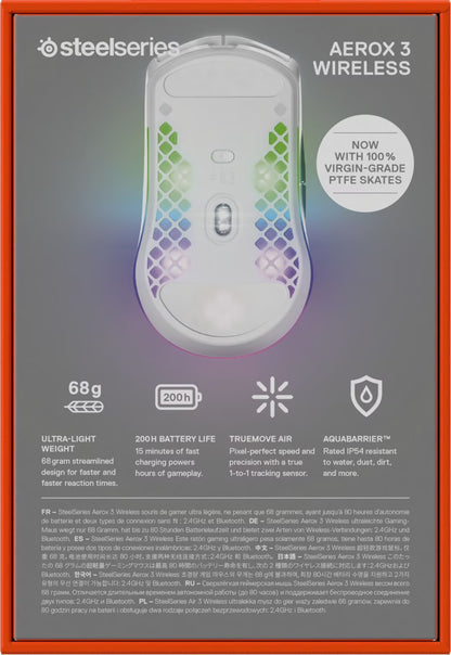 62608 Aerox 3 Wireless Optical Gaming Mouse with Ultra Lightweight Design, White