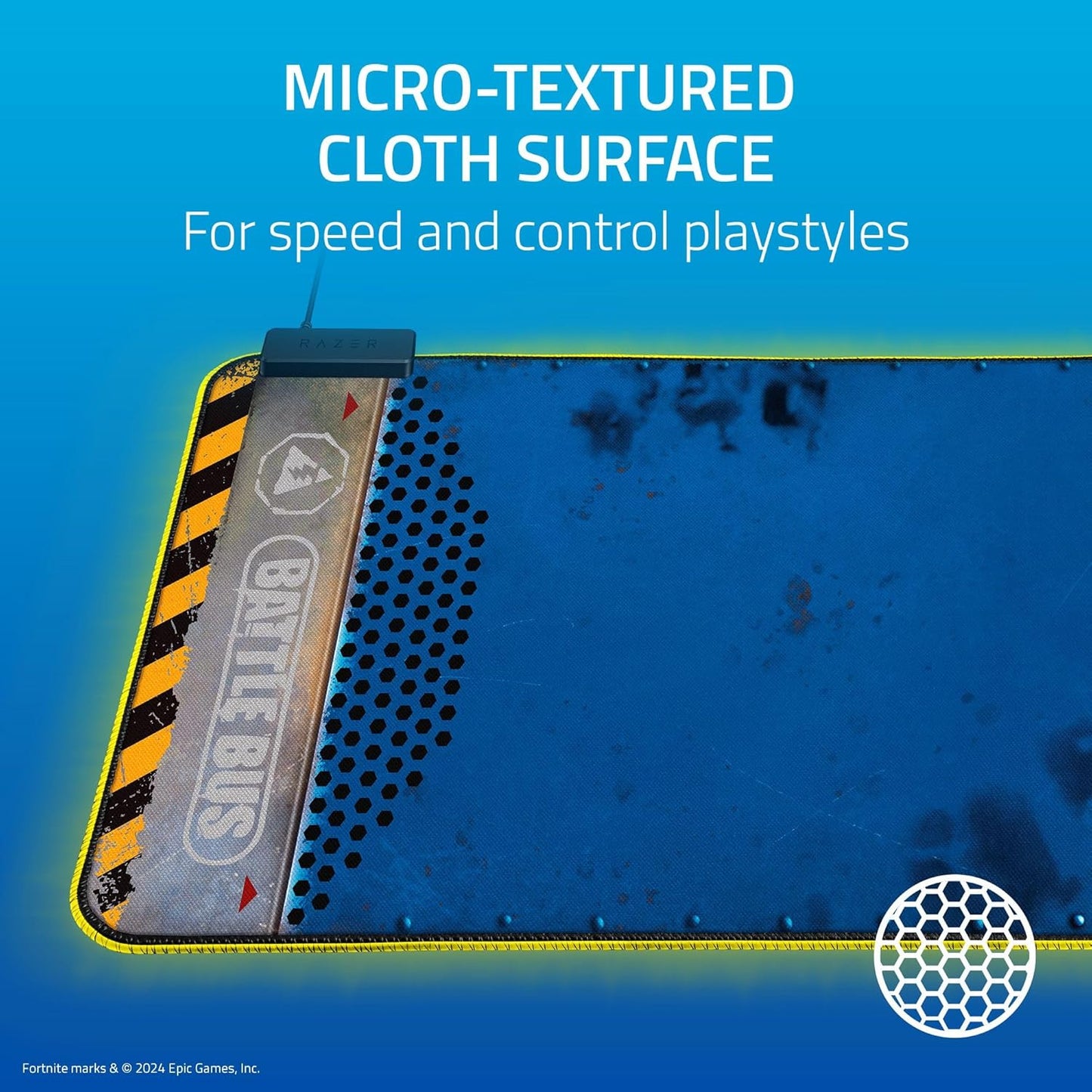 Goliathus Extended Chroma Gaming Mousepad: Customizable Chroma RGB Lighting - Micro Textured Surface - Balanced Control & Speed - Non-Slip Rubber Base - Large Surface - Fortnite Edition