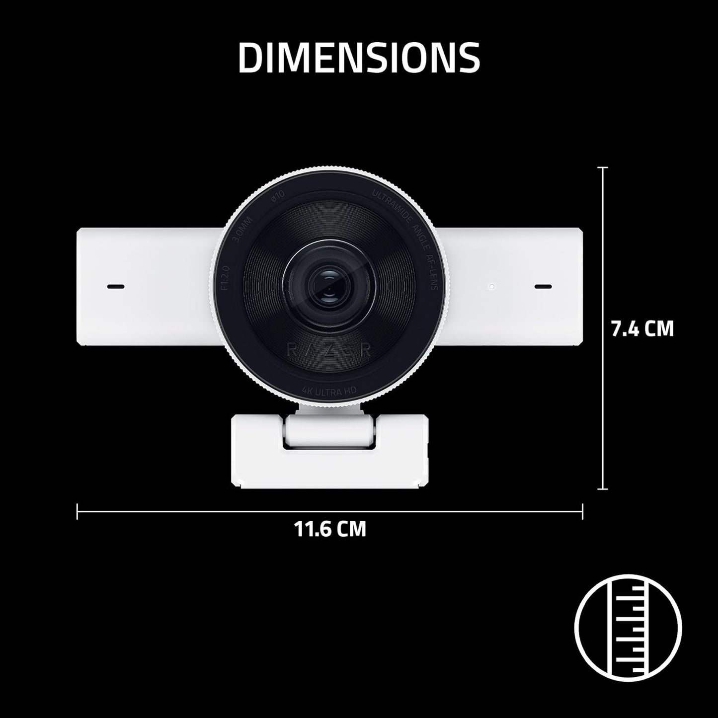 Kiyo V2 Streaming Webcam: 4K 30 FPS, 1080P 60 FPS - AI Powered Auto-Framing - Built-In Microphone - Ultrawide Angle Lens - Privacy Cover - Works with OBS, Xsplit, Discord, Zoom, Teams - White