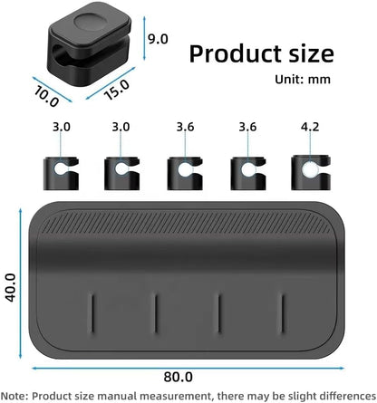 Premium Silicone Magnetic Cable Organizer Set | Minimalist Desktop Cord Management Solution | Versatile Magnetic Clips for Home, Office, and Workspace | Strong Adhesion for a Tidy Desk (Blue)