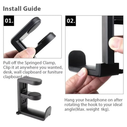 No Punch Table Clip Hook Headphone Holder 360 Degree Rotating Headphone Holder Miscellaneous Storage Hanging Hot Selling 2026