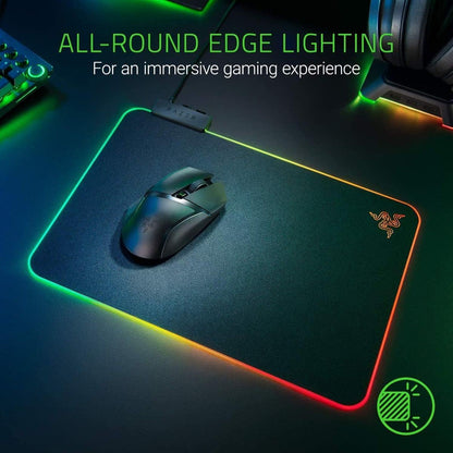 Firefly Hard V2 RGB Gaming Mouse Pad: Customizable Chroma Lighting, Built-In Cable Management, Balanced Control & Speed, Non-Slip Rubber Base
