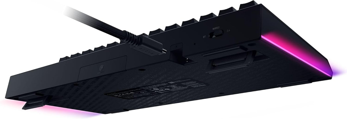 Blackwidow V4 Pro 75% Wireless Gaming Keyboard: OLED Display - True 4K Hz Wireless - Bluetooth - Hot Swappable - Orange Tactile Switches - Command Dial - Snap Tap - Chroma RGB - Wrist Rest