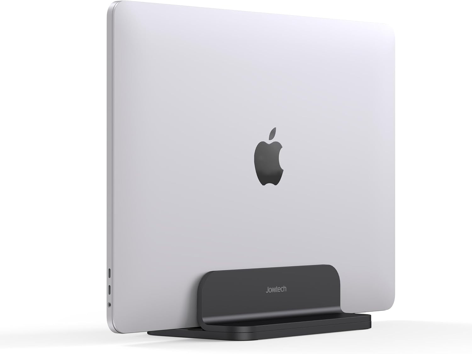 Aluminum Laptop Vertical Stand Organizer, Sturdy Laptop Computer Holder Desktop Stand Compatible with New Retina Apple Macbook Pro/Air/Neo, Mac Mini & Ipad Pro - Black