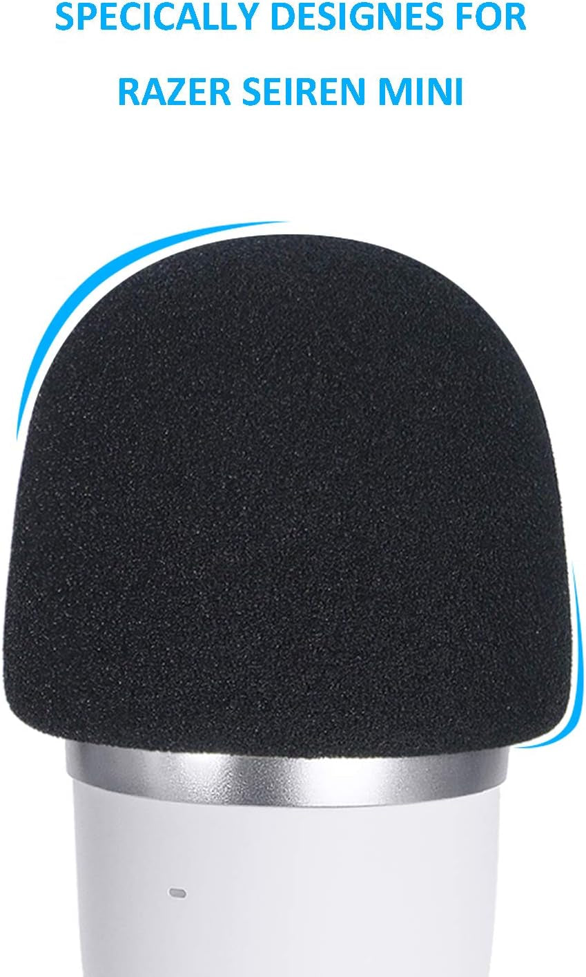 Razer Seiren Mini Pop Filter with Foam Windscreen - 3 Layers Pop Screen Shield and Foam Cover Compatible with Razer Seiren Mini Mic