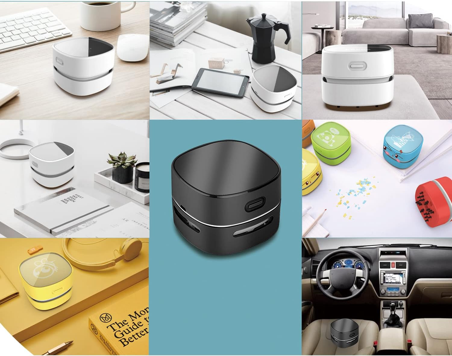 Desktop Vacuum Cleaner, Mini Table Dust Sweeper Energy Saving,High Endurance up to 400 Mins,360º Rotatable Design for Keyboard/Home/School/Office (Black Charging)
