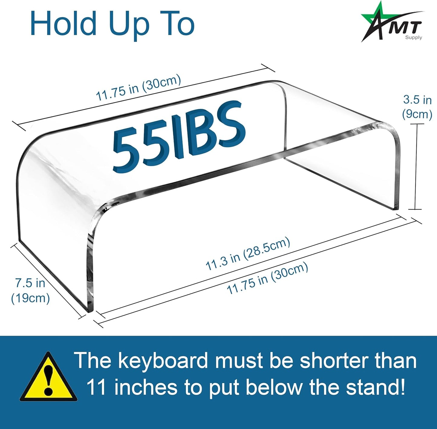 Acrylic Laptop Monitor Stand & Computer Riser with Cat Keyboard Protector, Space-Saving Design, Extra Storage, Clear Shelf - Ideal for Monitors, Laptops, Printers, Desktop Decor