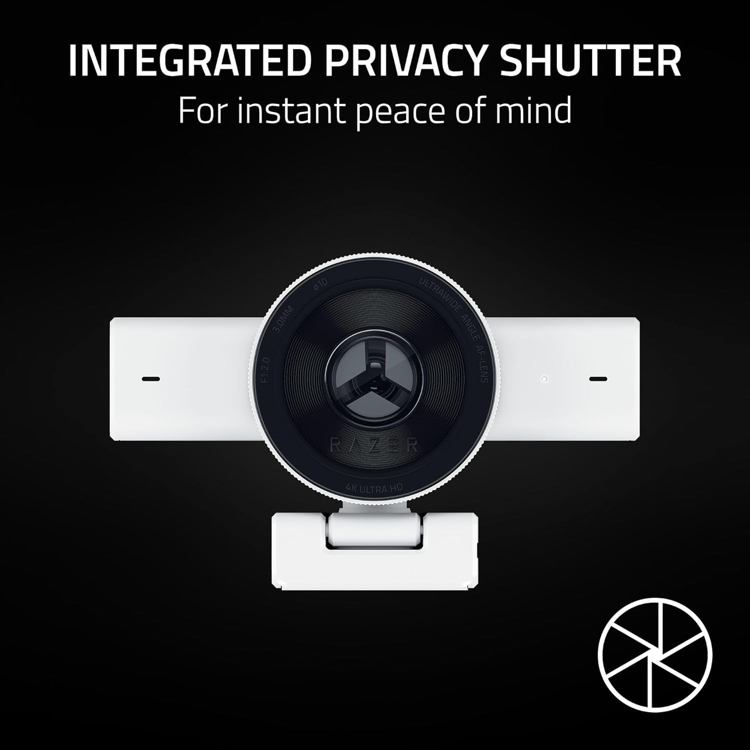 Kiyo V2 Streaming Webcam: 4K 30 FPS, 1080P 60 FPS - AI Powered Auto-Framing - Built-In Microphone - Ultrawide Angle Lens - Privacy Cover - Works with OBS, Xsplit, Discord, Zoom, Teams - White