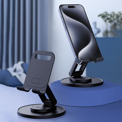 Foldable Phone Stand for Desk 360 Degrees Rotation Height Retractable Cell Phone Holder Portable Cellphone Stand