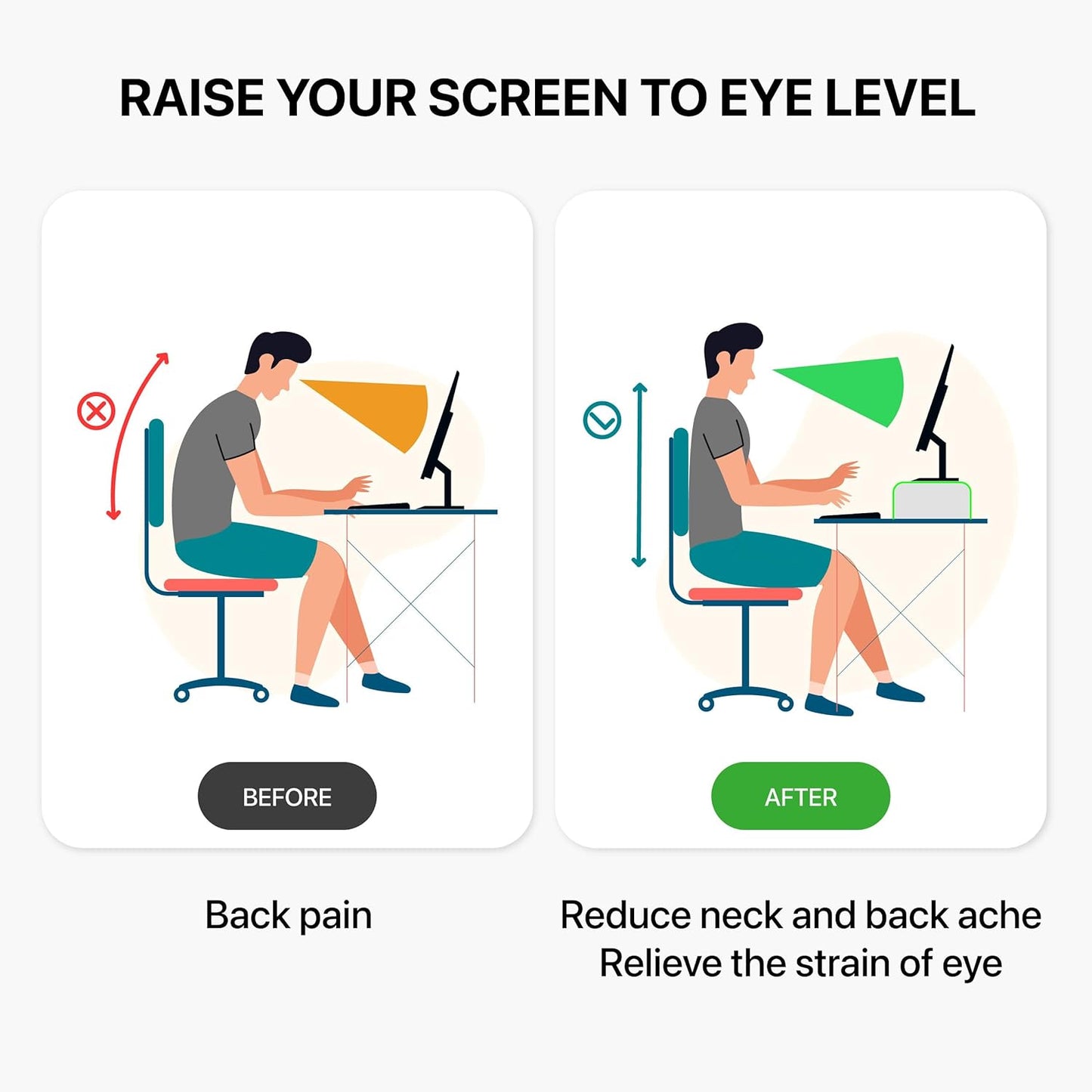 Acrylic Laptop Monitor Stand & Computer Riser with Cat Keyboard Protector, Space-Saving Design, Extra Storage, Clear Shelf - Ideal for Monitors, Laptops, Printers, Desktop Decor