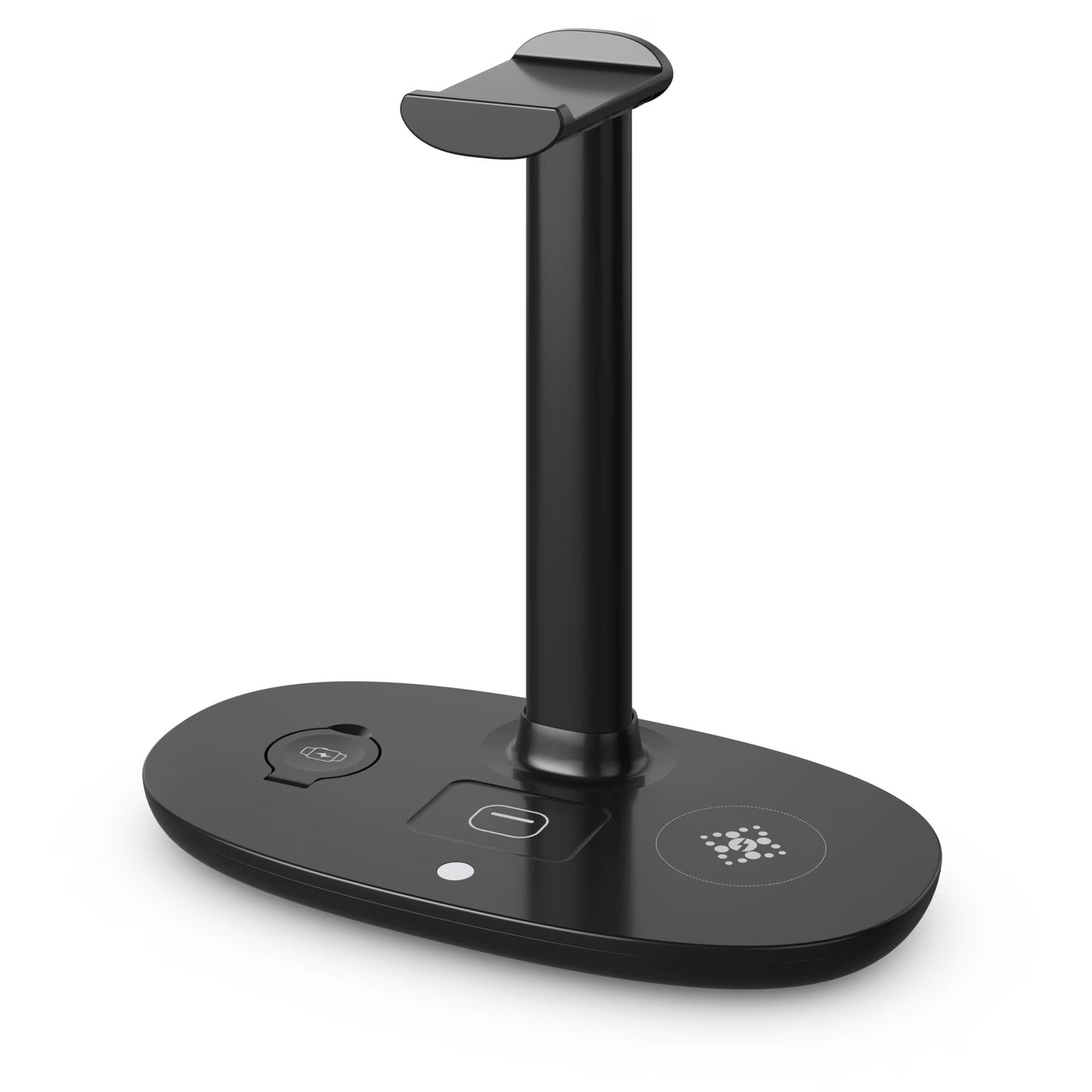 4-in-1 Wireless Charging Station for AirPods Max, Smartphone, Smartwatch, and Earbuds - Compact and Portable Design in White