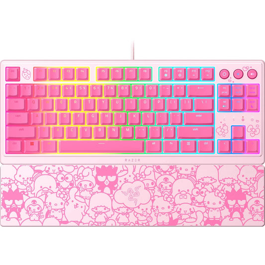 Ornata V3 TKL Low-Profile Membrane USB Wired Gaming Keyboard, Hello Kitty & Friends