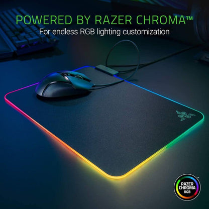 Firefly Hard V2 RGB Gaming Mouse Pad: Customizable Chroma Lighting, Built-In Cable Management, Balanced Control & Speed, Non-Slip Rubber Base