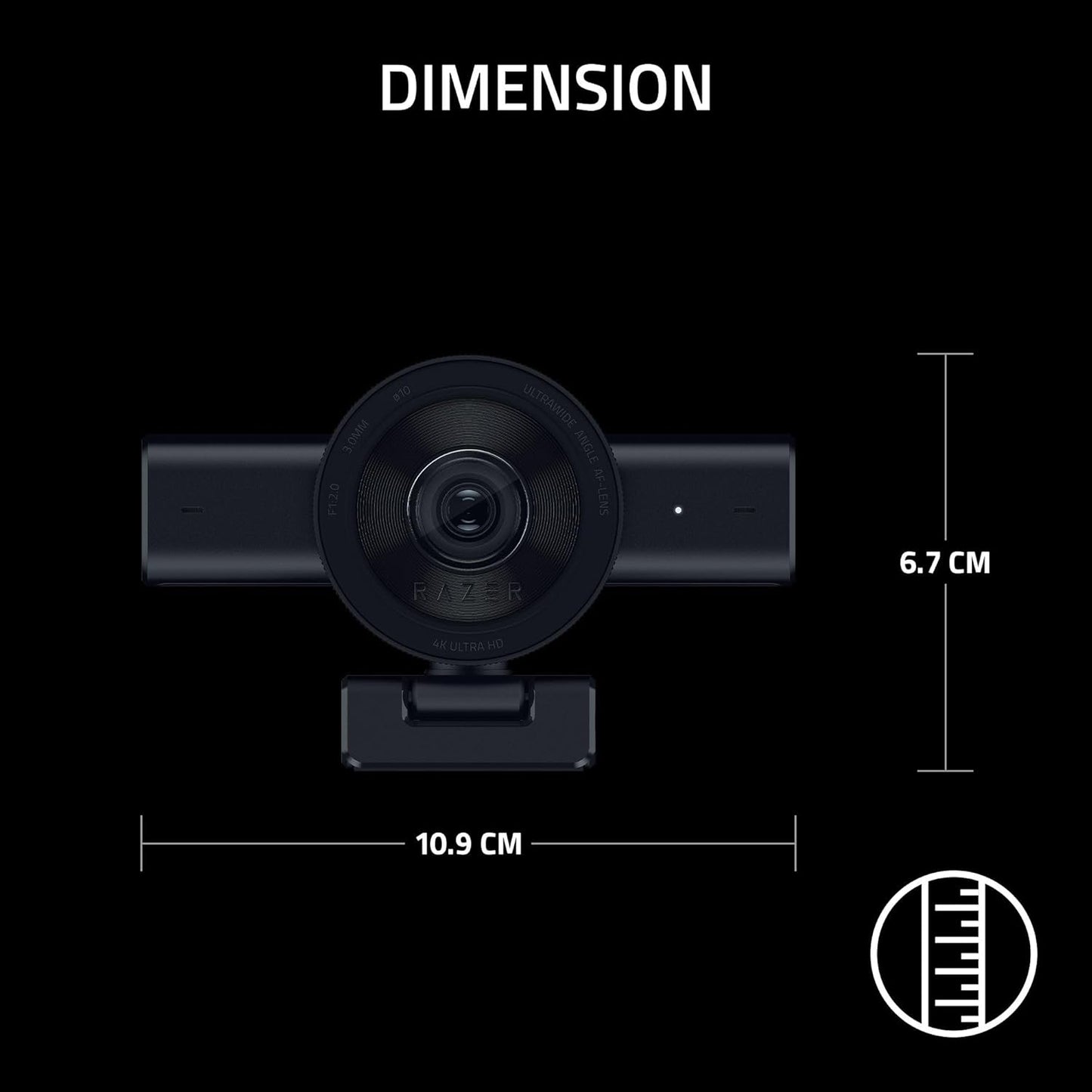 Kiyo V2 Streaming Webcam: 4K 30 FPS, 1080P 60 FPS - AI Powered Auto-Framing - Built-In Microphone - Ultrawide Angle Lens - Privacy Cover - Works with OBS, Xsplit, Discord, Zoom, Teams - Black