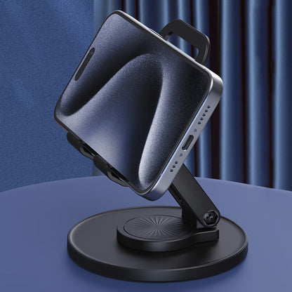 Foldable Phone Stand for Desk 360 Degrees Rotation Height Retractable Cell Phone Holder Portable Cellphone Stand
