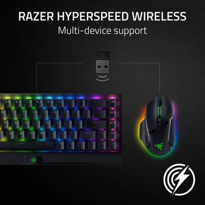 Basilisk V3 Pro Wireless Gaming Mouse with 13 Zone Chroma RGB, Hyperscroll Tilt Wheel, Black