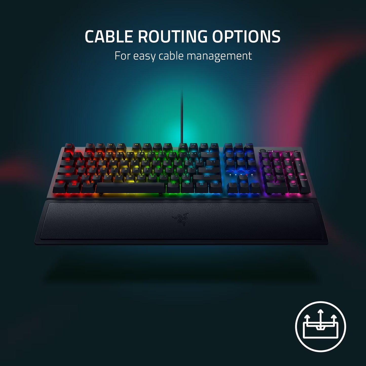 Blackwidow V3 Full Size Mechanical Gaming Keyboard for PC, Chroma RGB, Wrist Rest, Black