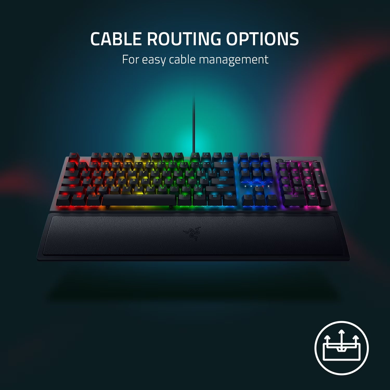 Blackwidow V3 Full Size Mechanical Gaming Keyboard for PC, Chroma RGB, Wrist Rest, Black