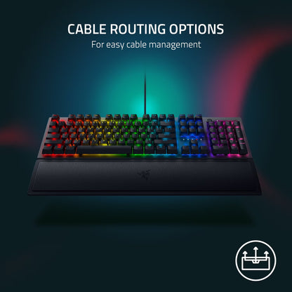 Blackwidow V3 Full Size Mechanical Gaming Keyboard for PC, Chroma RGB, Wrist Rest, Black